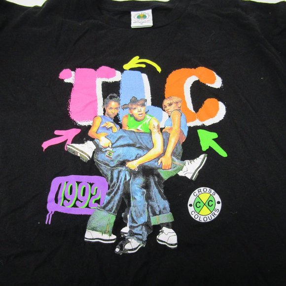 Cross Colours TLC 1992 Black T Shirt Sz XL VTG - Picture 6 of 6